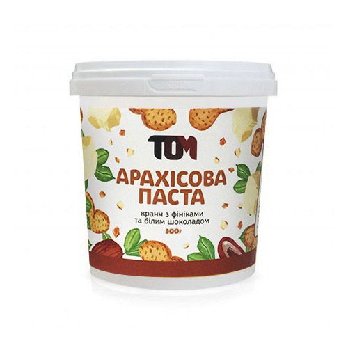 Арахісова Паста (500 g, кранч з фініками та білим шоколадом) 000013877 фото